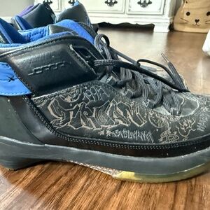 Retro Jordans Blue and Black with Beautiful Stitching